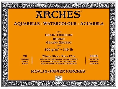 Watercolor pad - 100% cotton - 140lb - rough