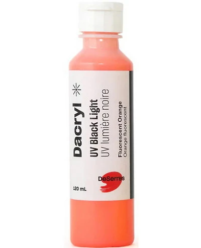 Acrylique uv lumière noire orange fluorescent - 120ml