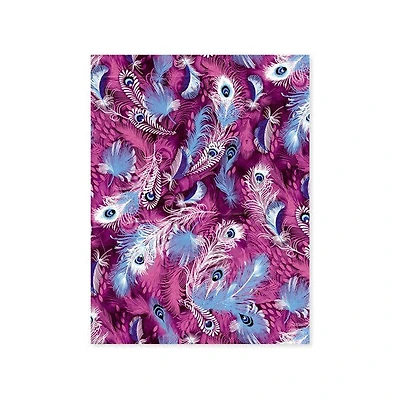 Papier imprimé - paon mauve