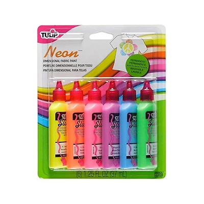 Dimensional Fabric Paint Neon - 6X37ml