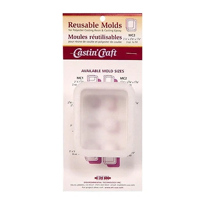 Resin Casting Mould - 2 1/4 x 2 5/8 x 1 1/8 in