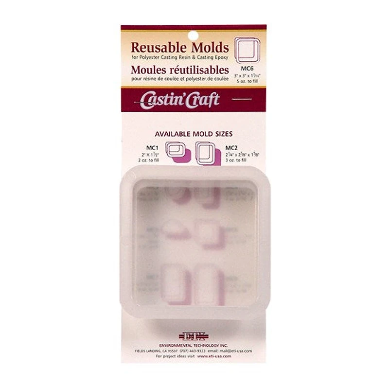 Resin Casting Mould - 3 x 3 x 1 1/16 in