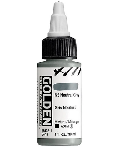 Acrylique high flow - 1 oz gris neutre #5 s1