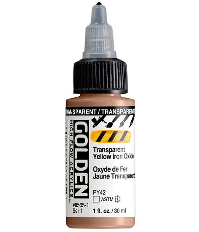 Acrylique high flow - 1 oz oxyde de fer jaune transparent s1