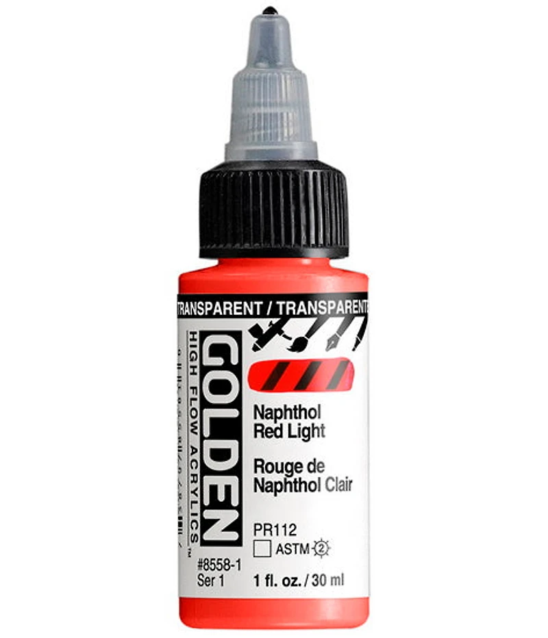 Acrylic high flow - 1 oz naphthol red light transparent s1