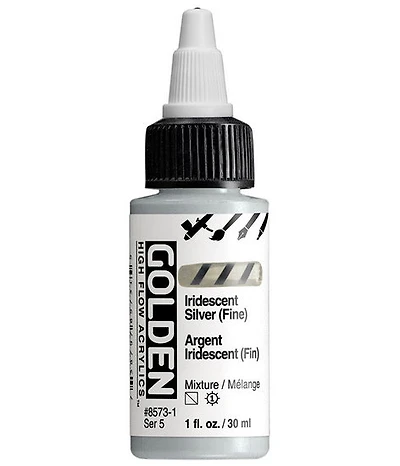 Acrylique high flow - 1 oz argent iridescent fin s5