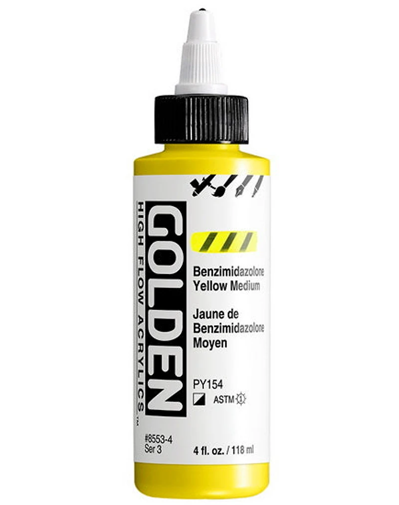 Acrylic high flow - 4 oz benzimidazolone yellow medium s3