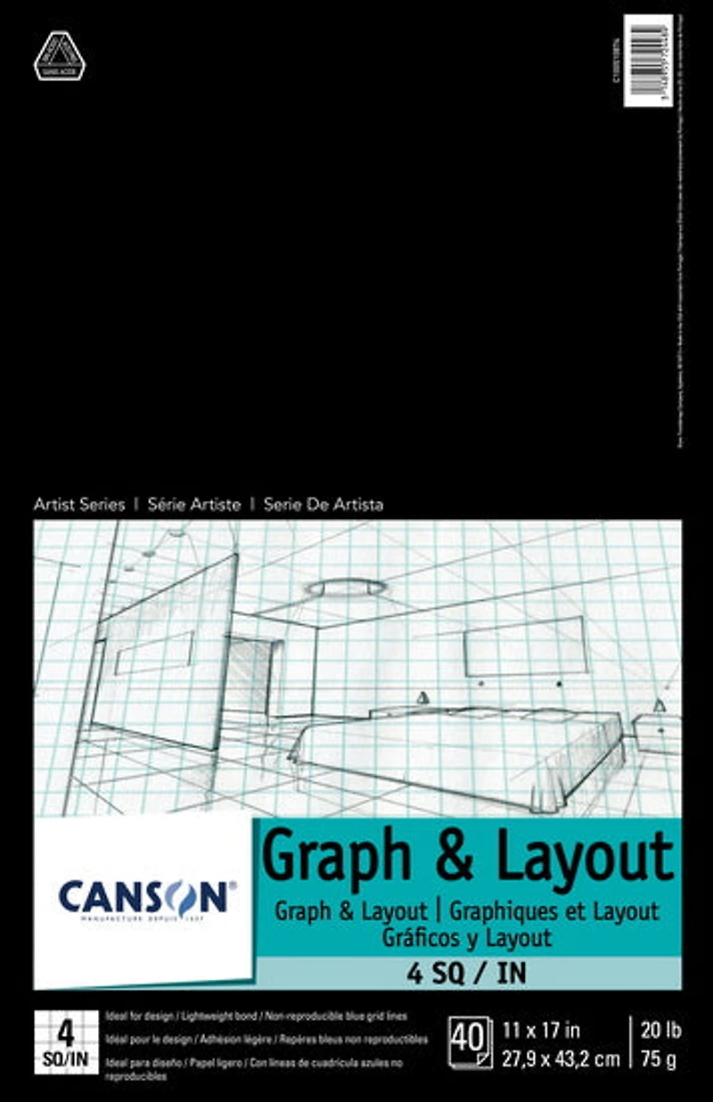 Bloc papier quadrillé - 11x17po (40f)