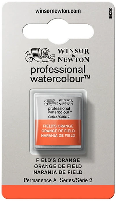 Aquarelle demi-godet - orange de field - s2