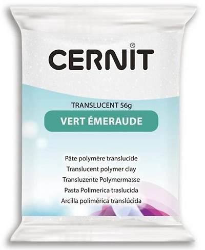 Translucent Polymer Modelling Clay Emerald Green 56