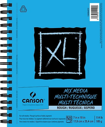 Bloc papier techniques mixtes - rugueux - 114lb - 7x10po (50f)