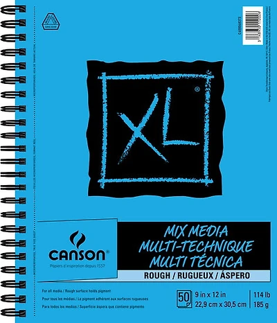 Bloc papier techniques mixtes - rugueux - 114lb - 9x12po (50f)