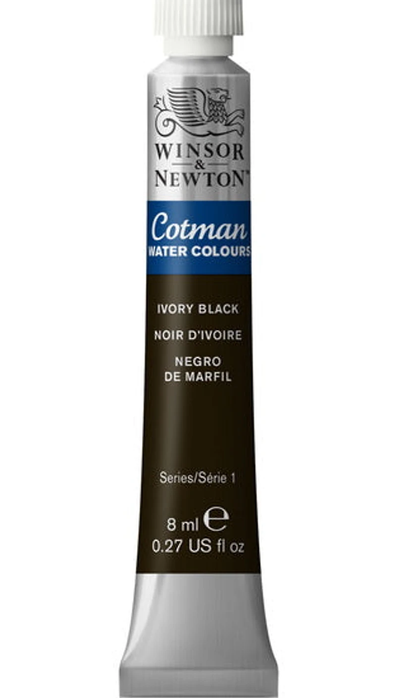 Aquarelle cotman - 8ml - noir d'ivoire - s1