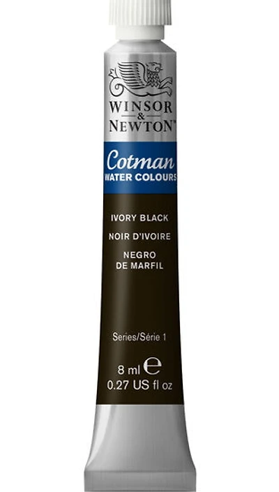 Cotman watercolour - 8ml - ivory black - s1