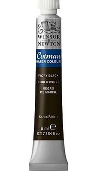 Cotman watercolour - 8ml - ivory black - s1