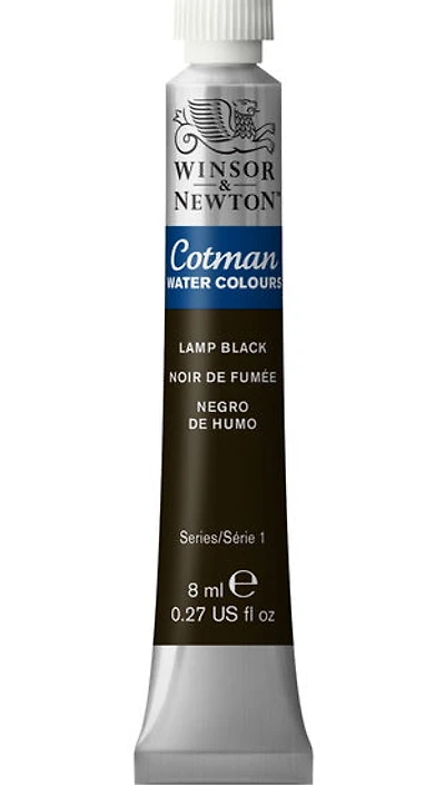 Cotman watercolour - 8ml - lamp black - s1