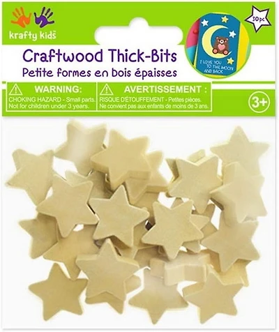 30 Formes bois - étoile - naturel