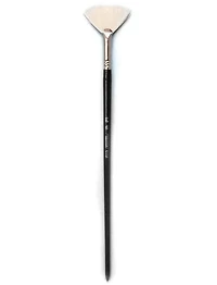Fan paintbrush with white bristles