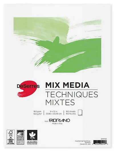 Bloc techniques mixtes - 150gsm - 9x12po (150f)