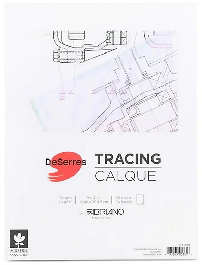 Bloc papier-calque  - 70gsm - 9x12po (50f)