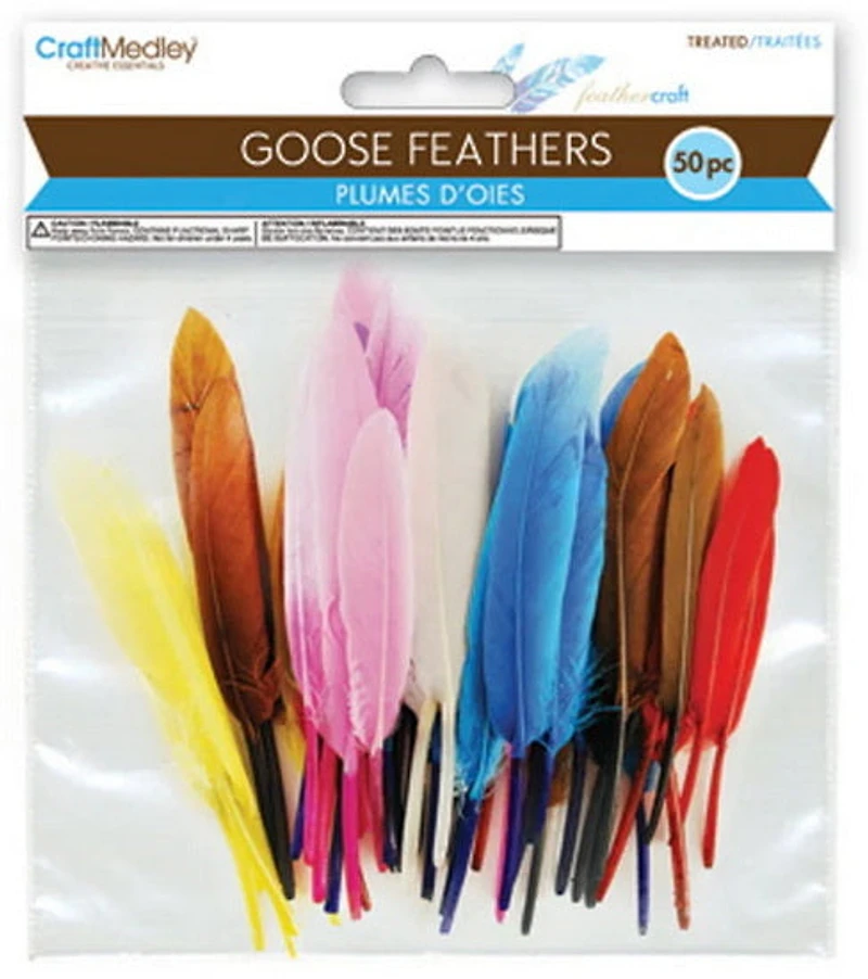 50 Goose feathers - 10 to 15cm