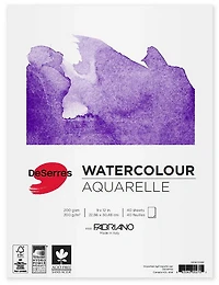 Bloc aquarelle - portrait - 200gsm - 9x12po (40f)
