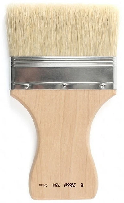 Brosse en soie de porc blanche - #6 centimeter