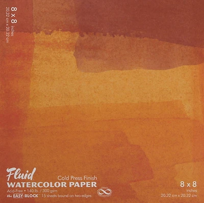 Bloc papier aquarelle - cp - 140lb - 8x8po (15f)