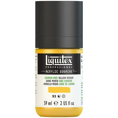Gouache acrylique - 2oz - jaune moyen sans cadmium - s2