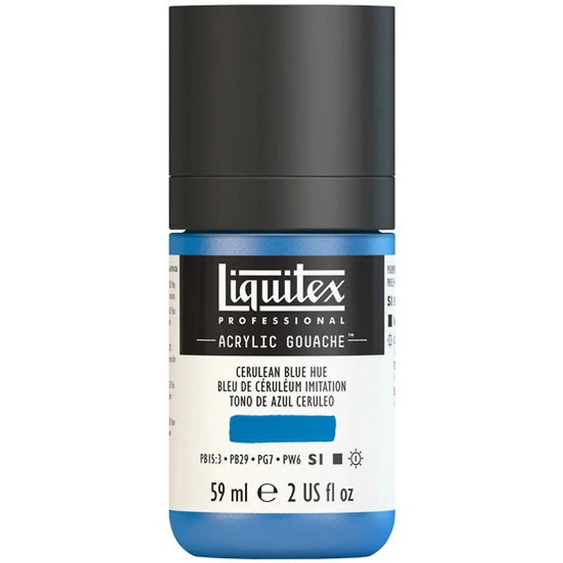Gouache acrylique - 2oz - bleu ceruléen imitation - s1
