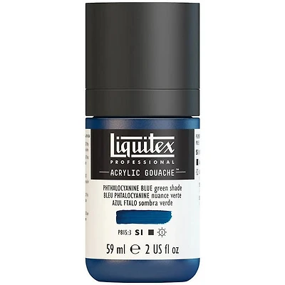 Gouache acrylique - 2oz - bleu phtalocyanine nuance verte - s1