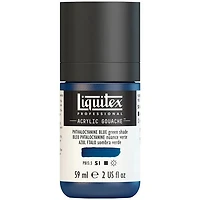 Gouache acrylique - 2oz - bleu phtalocyanine nuance verte - s1