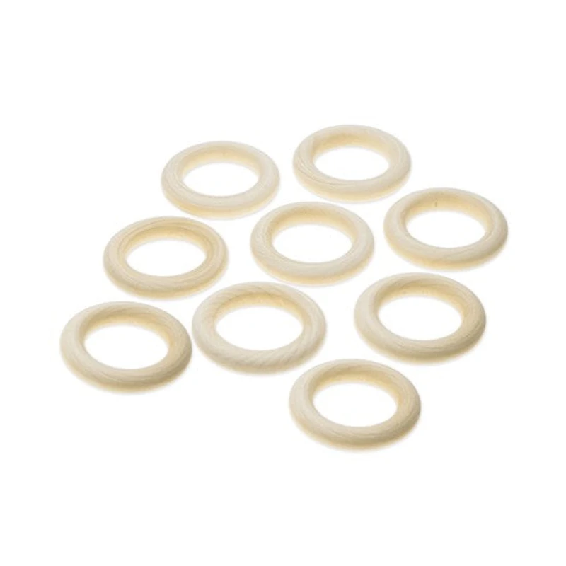 9 Wood rings - 3.5cm