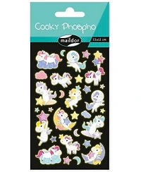 Autocollants *cooky* phospho. licornes