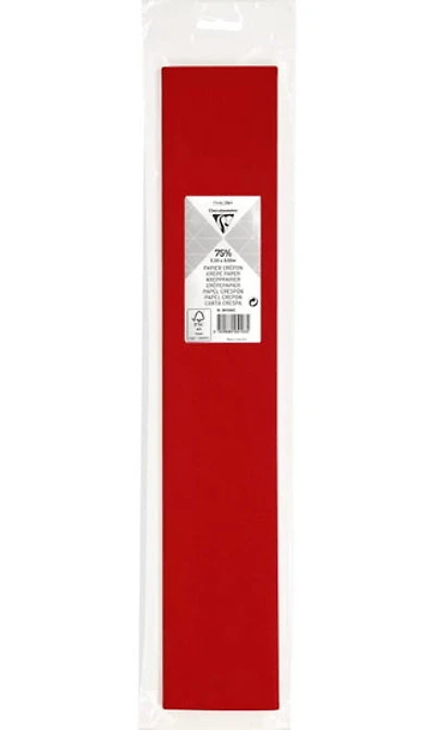 Papier crepon 250x50cm rouge - rouge
