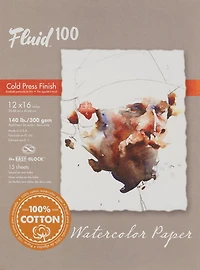 Watercolor pad 100% cotton - cp - 140lb - 12x16in (15s)
