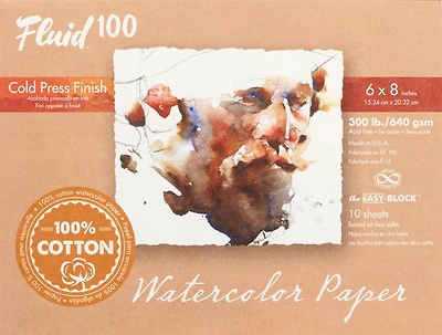 Bloc papier aquarelle 100% coton - cp - 300lb