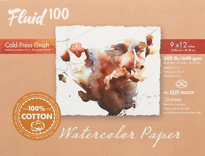 Watercolor pad 100% cotton - cp - 300lb - 9x12in (10s)