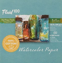Watercolor pad 100% cotton - hp - 140lb - 8x8in (15s)