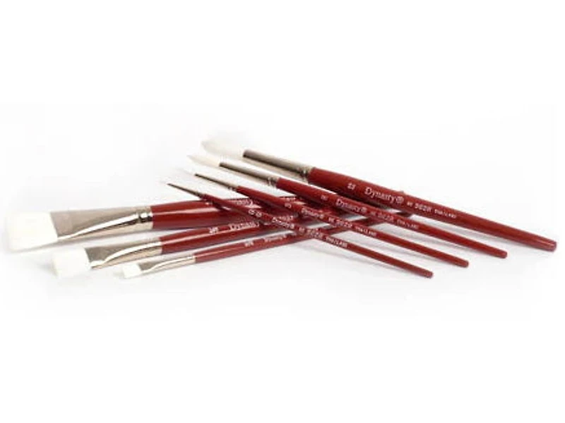 Pinceau manche court/poils synthétiques carr