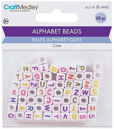 Perles alphabet - multicolore