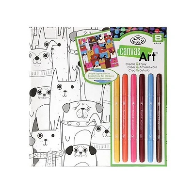 Ens. toile et marqueurs chiens