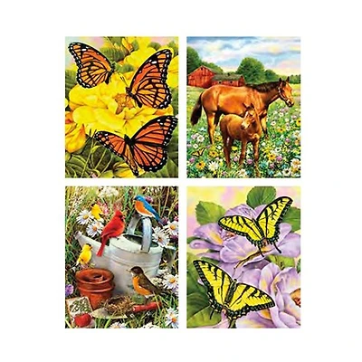 Ens. 4 peintures à numéros champs