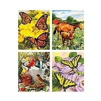 Ens. 4 peintures à numéros champs