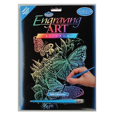 Gravure arc-en-ciel papillons