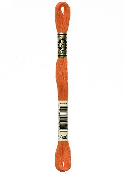 Embroidery floss - bright orange - 608