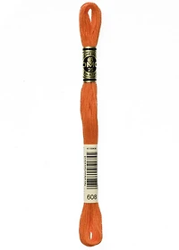 Embroidery floss - bright orange - 608