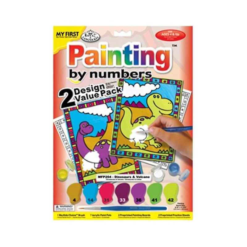 Set of 2 My First Paint By Numbers Dinosaur