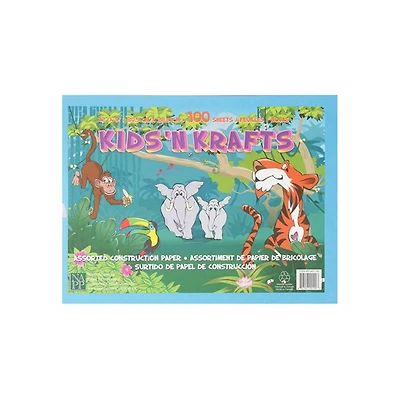 Bloc papier construction couleurs assorties - 9x12po