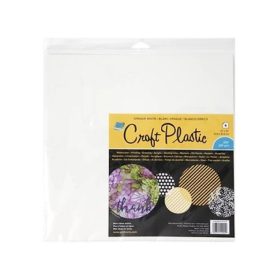 Pqt 4  film plastique blanc - 12x12po